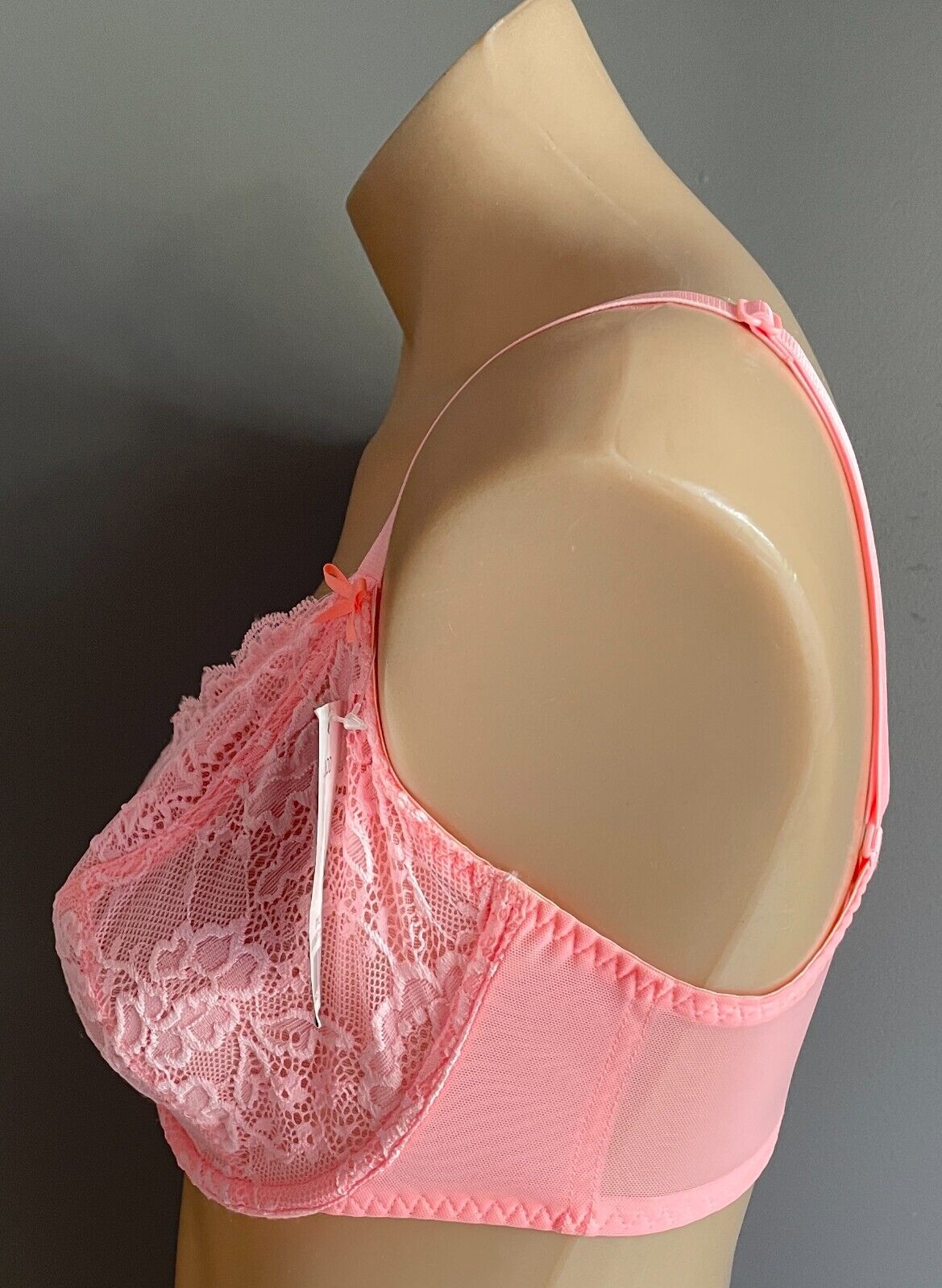 GEORGE Bra Size 36DD Light Coral Pink Lace Underwire Adjustable 36 DD NEW