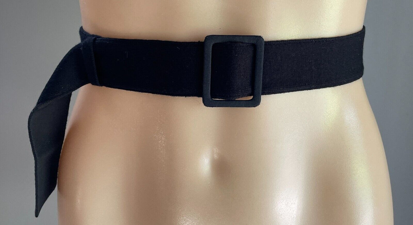 Belt Black Fabric With Slide Through Self Covered Buckle 3.5cm Wide x 97cm Long