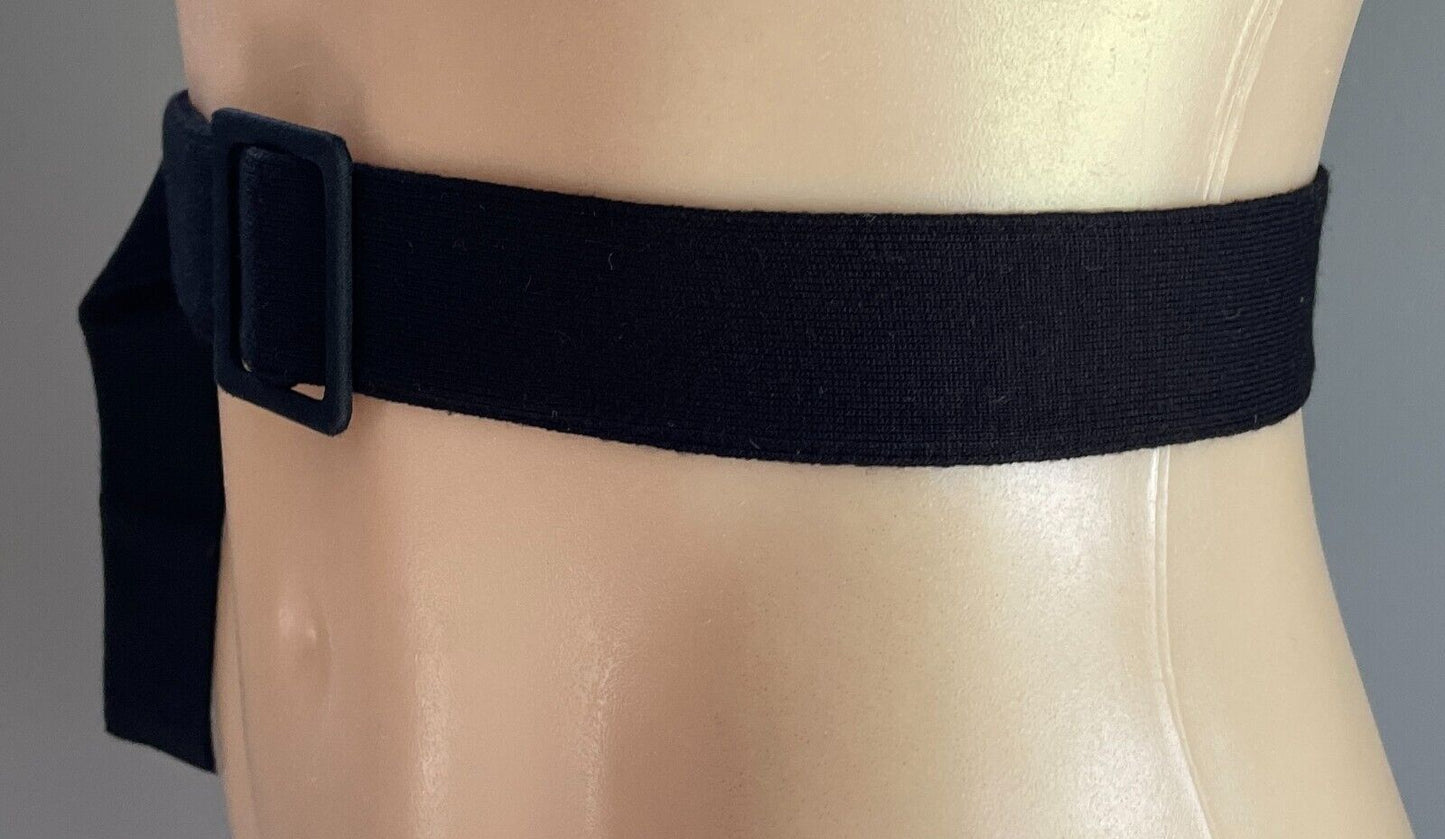 Belt Black Fabric With Slide Through Self Covered Buckle 3.5cm Wide x 97cm Long