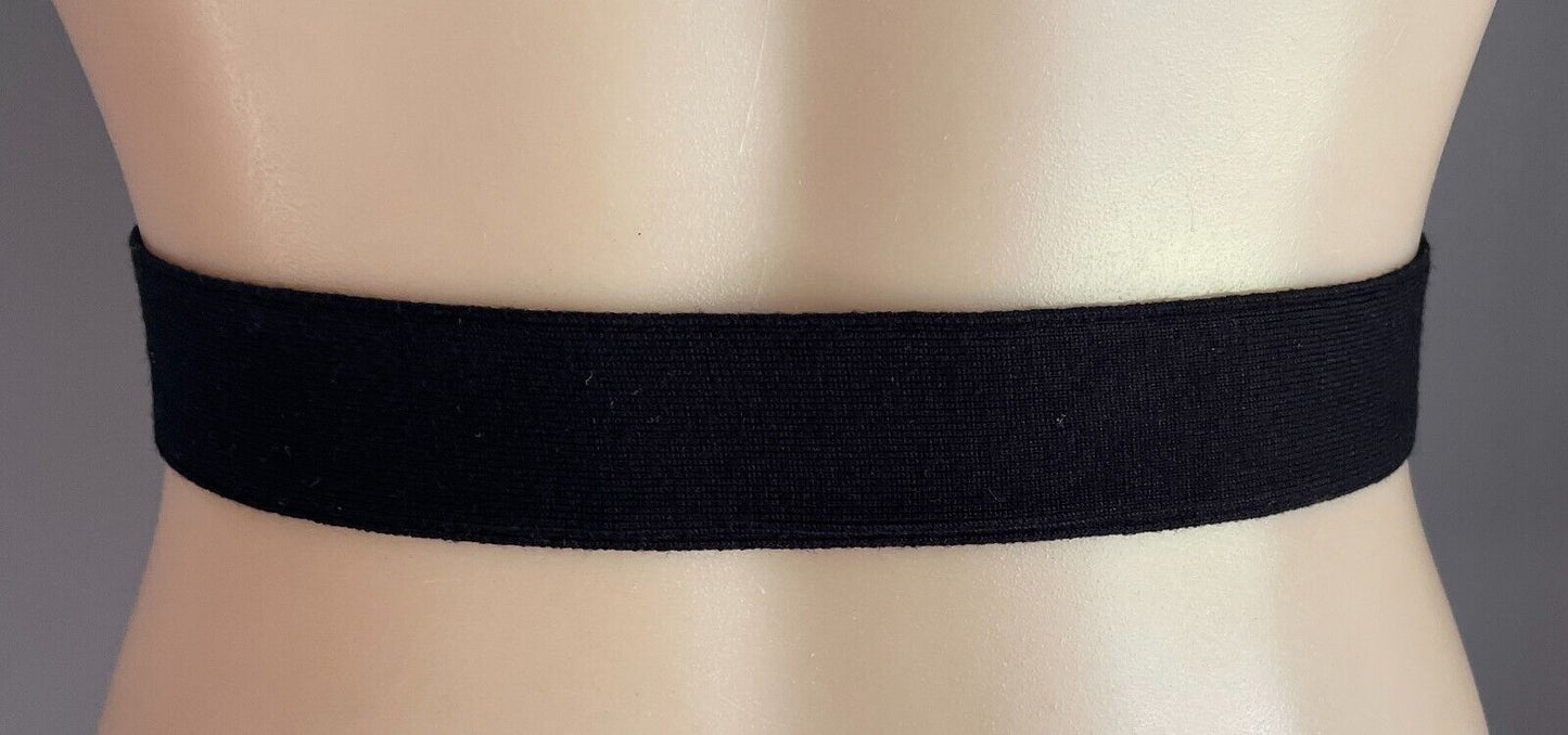 Belt Black Fabric With Slide Through Self Covered Buckle 3.5cm Wide x 97cm Long