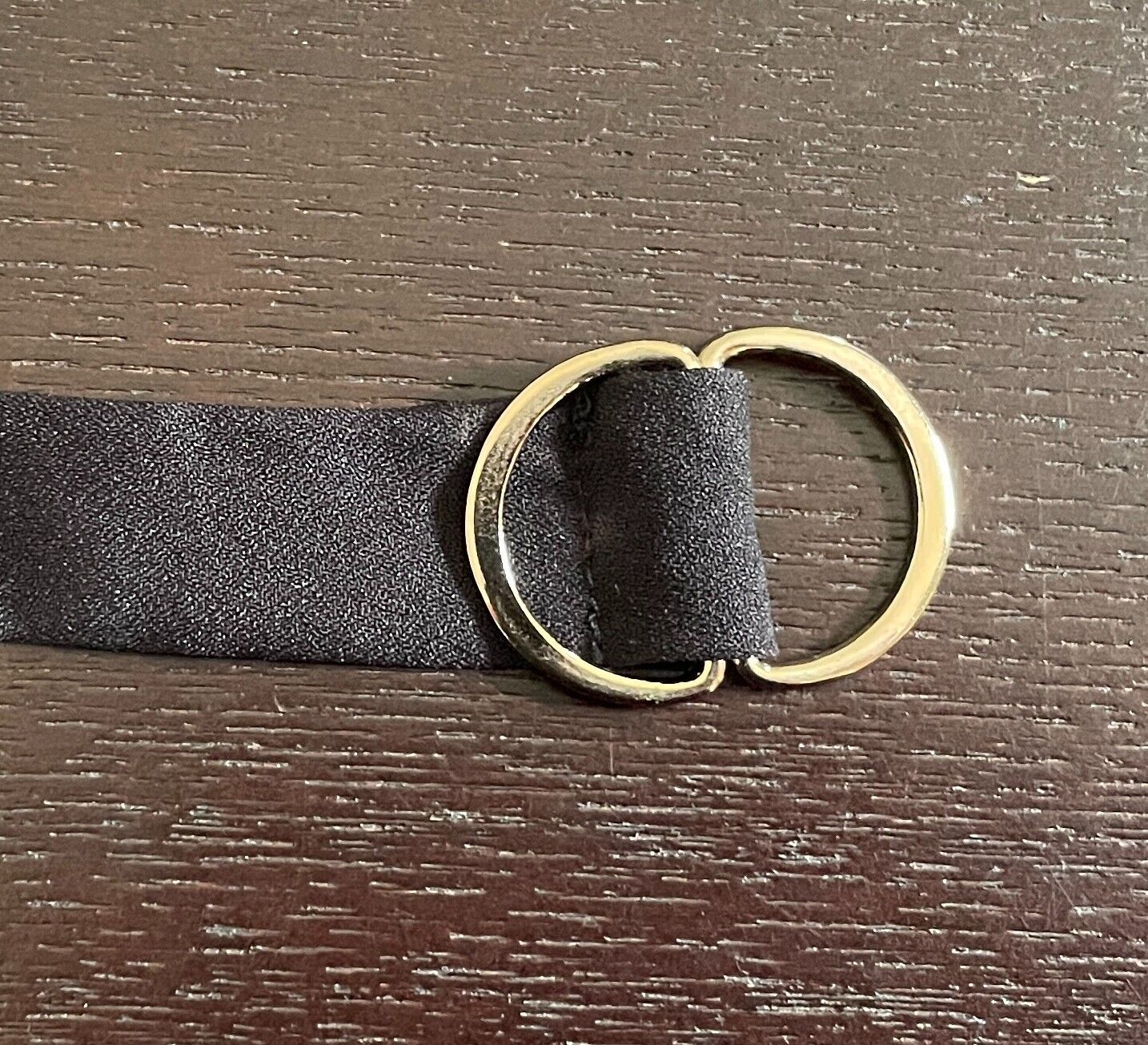 Belt Black Fabric Waist 2cm Wide Double D Rings 113cm Long