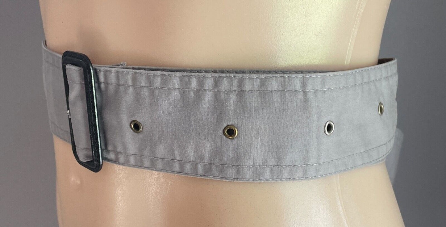 Light Khaki 5cm Wide Fabric Belt Black PU Buckle To Fit Waist 99 - 136cm