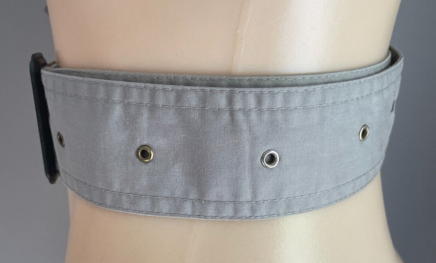 Light Khaki 5cm Wide Fabric Belt Black PU Buckle To Fit Waist 99 - 136cm