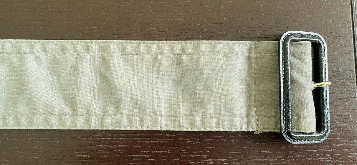 Light Khaki 5cm Wide Fabric Belt Black PU Buckle To Fit Waist 99 - 136cm