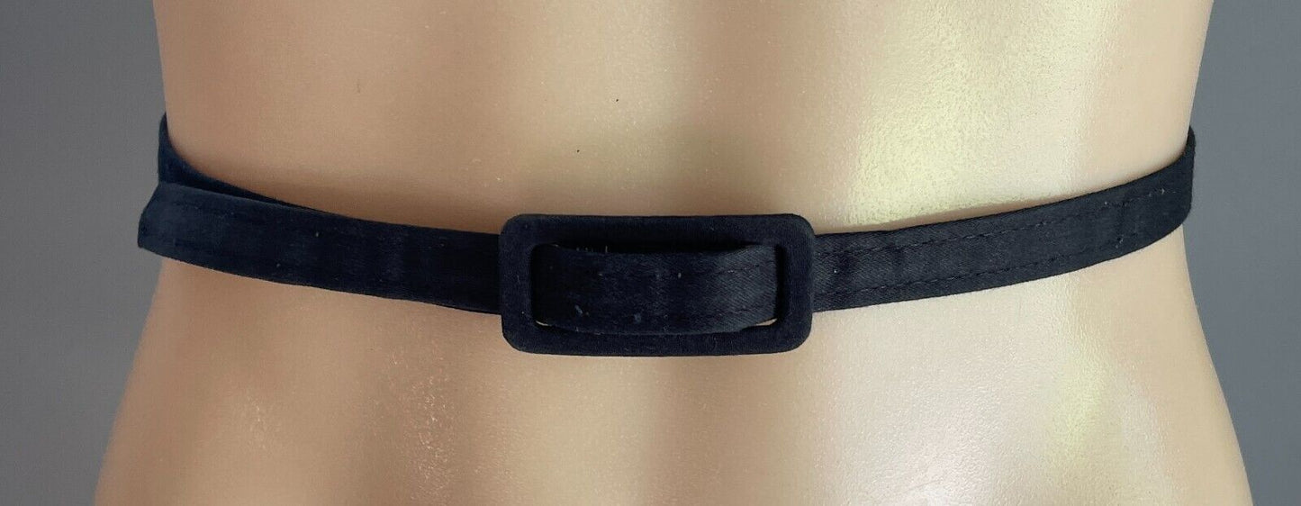 Belt Black Fabric PVC Lined 1cm Total Length Of Belt 83.5cm