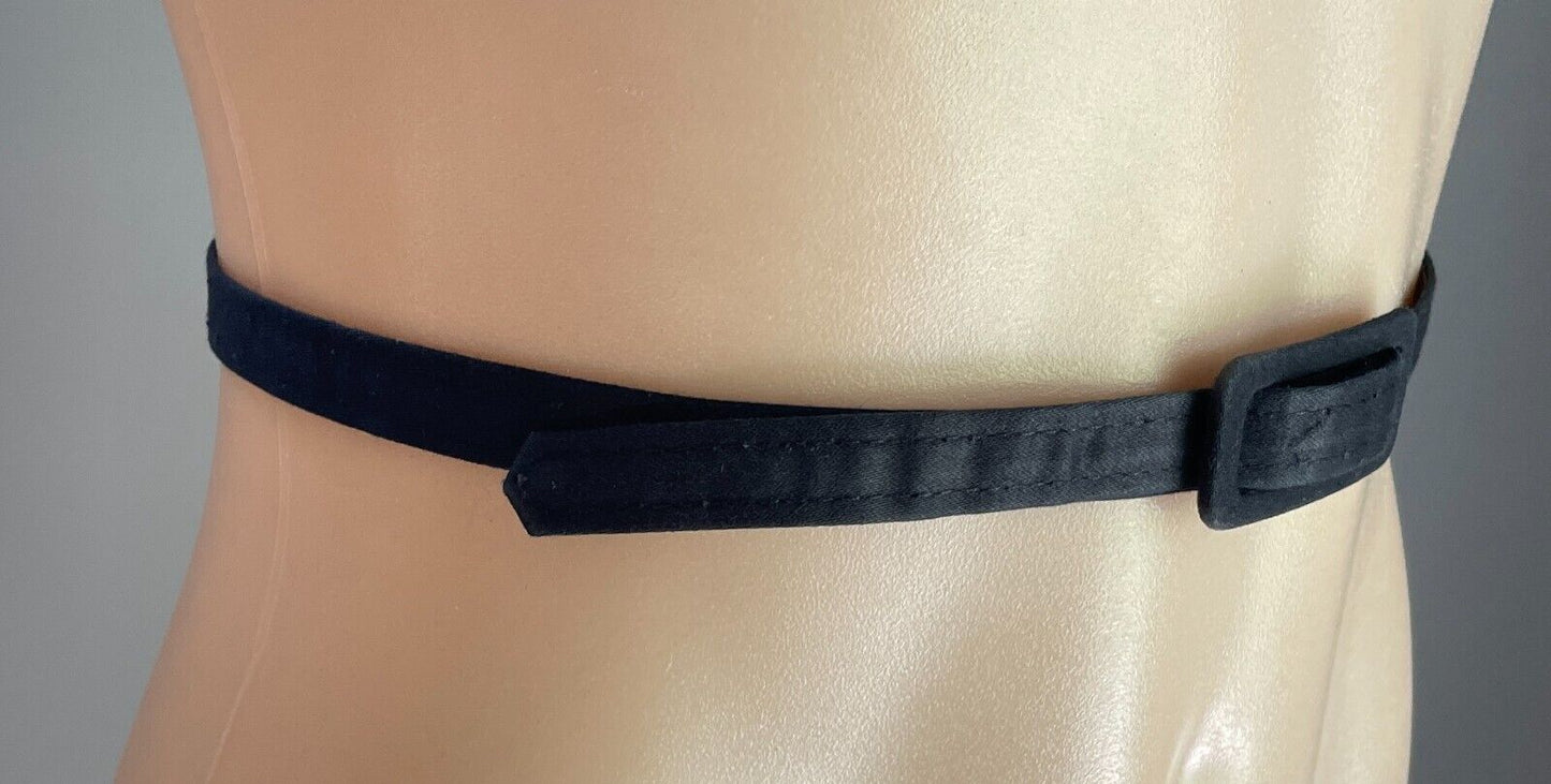 Belt Black Fabric PVC Lined 1cm Total Length Of Belt 83.5cm