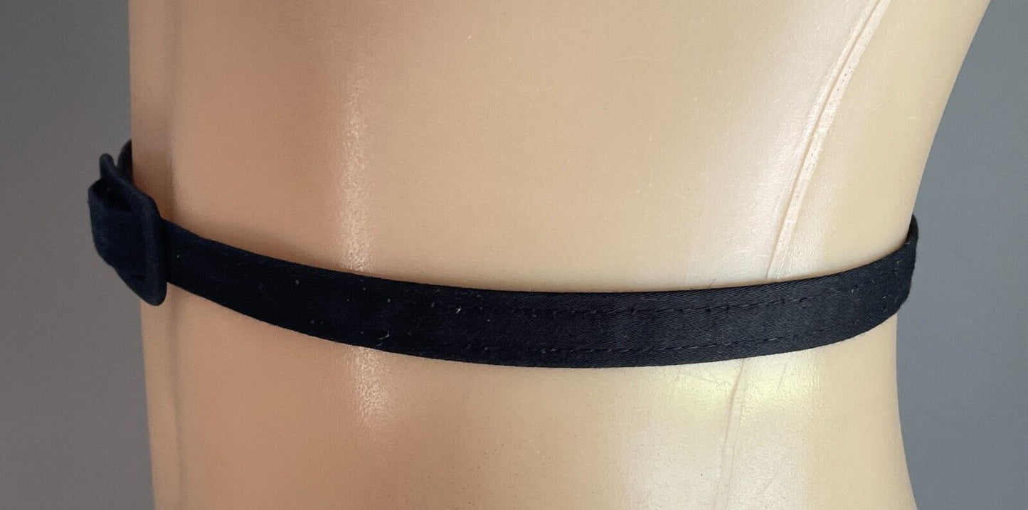 Belt Black Fabric PVC Lined 1cm Total Length Of Belt 83.5cm