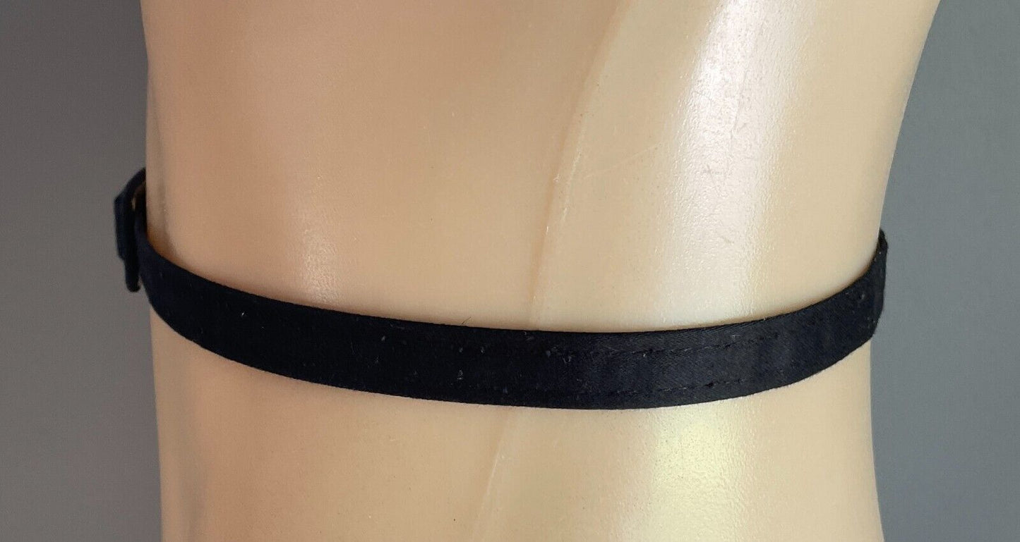 Belt Black Fabric PVC Lined 1cm Total Length Of Belt 83.5cm