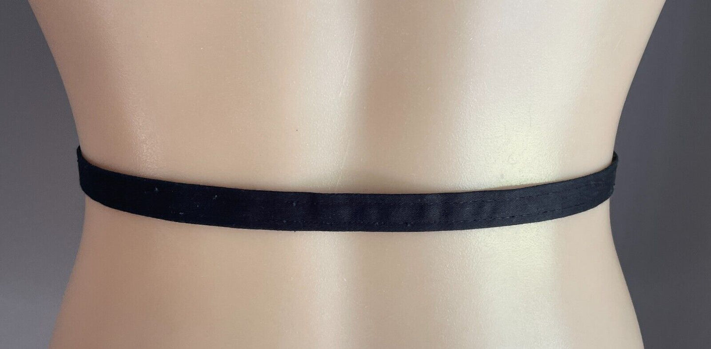 Belt Black Fabric PVC Lined 1cm Total Length Of Belt 83.5cm