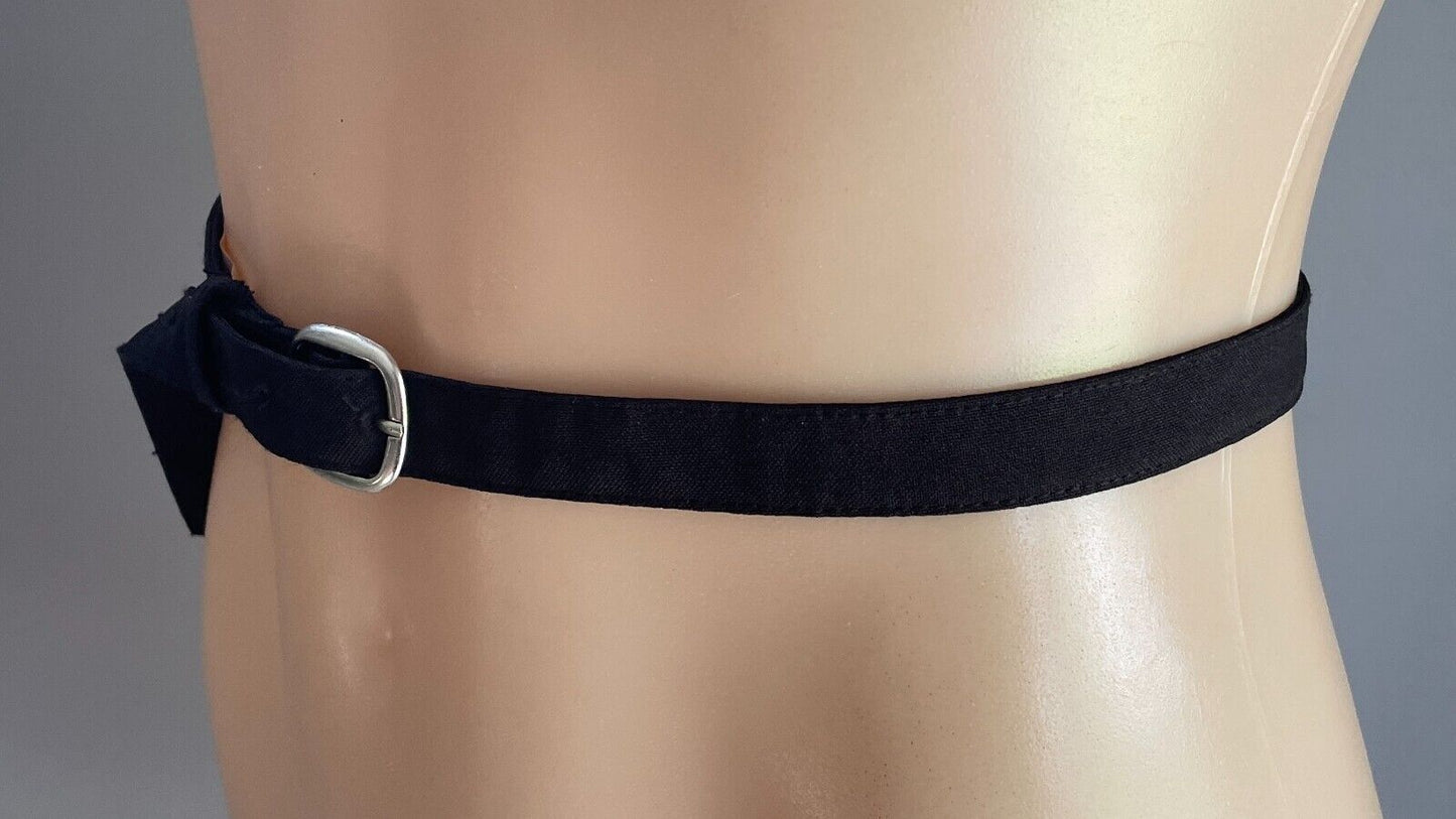 Belt Black Fabric 2cm Wide Adjustable Size 16 To Fit Waist 90 - 100cm