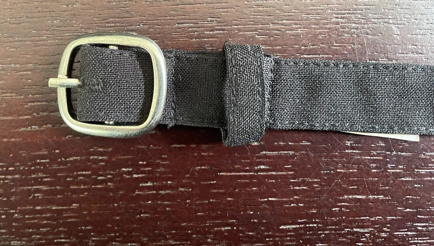 Belt Black Fabric 2cm Wide Adjustable Size 16 To Fit Waist 90 - 100cm