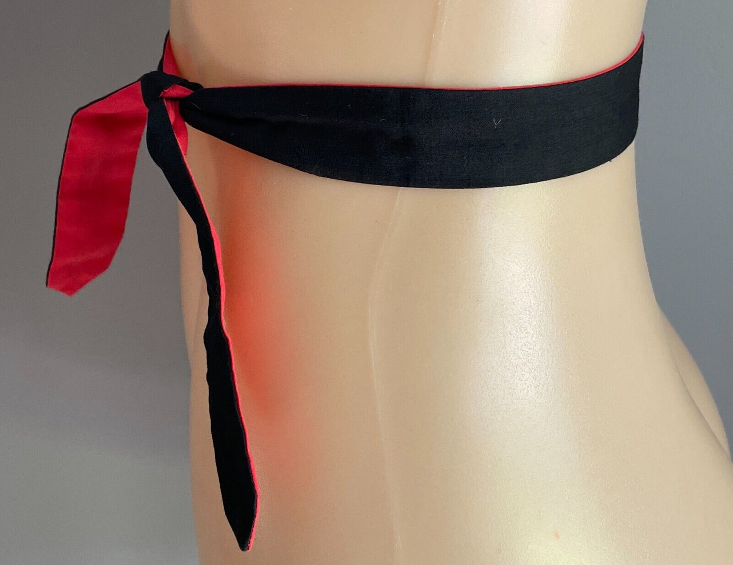 Reversible Black and Red Fabric Waist Tie Belt/Sash 3cm Wide x 106.5cm Long