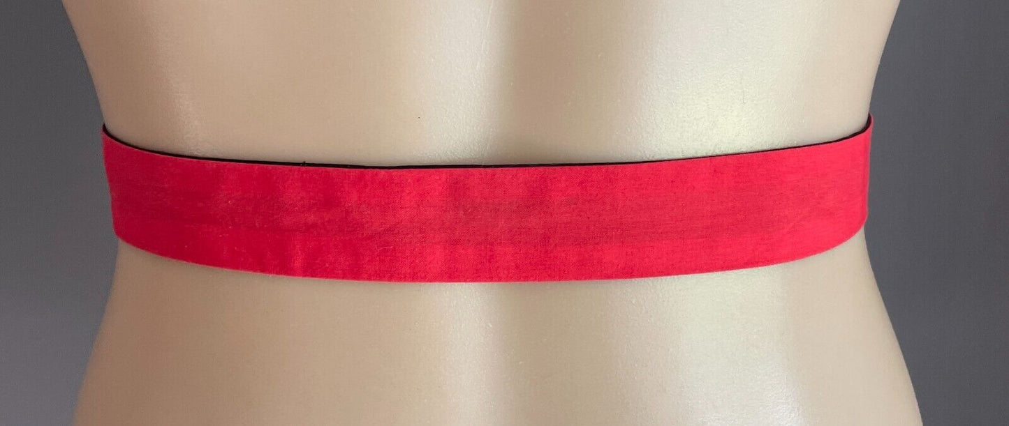 Reversible Black and Red Fabric Waist Tie Belt/Sash 3cm Wide x 106.5cm Long