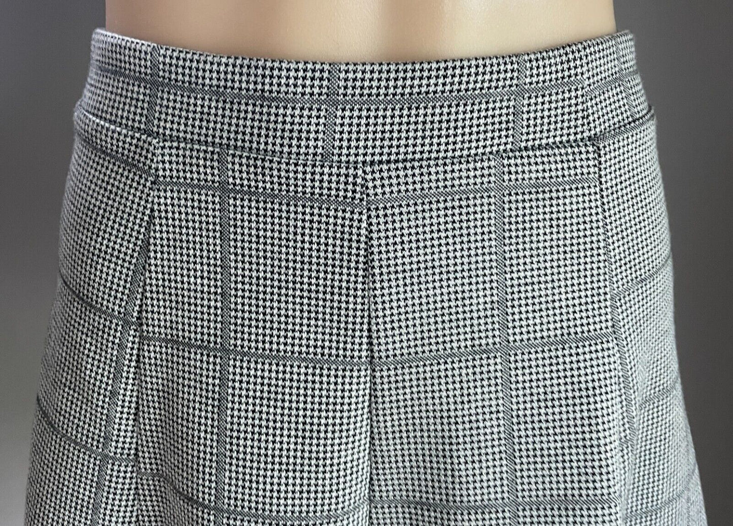 BERSHKA GIRL Skirt Black White Houndstooth A-Line Mini Elastic Waist Size M 10