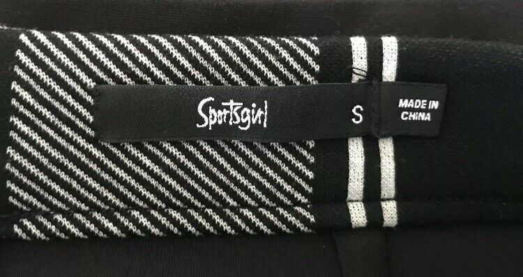 SPORTSGIRL Mini Skirt Grey & Black Check Stretch Exposed Zip Ladies Size S 10