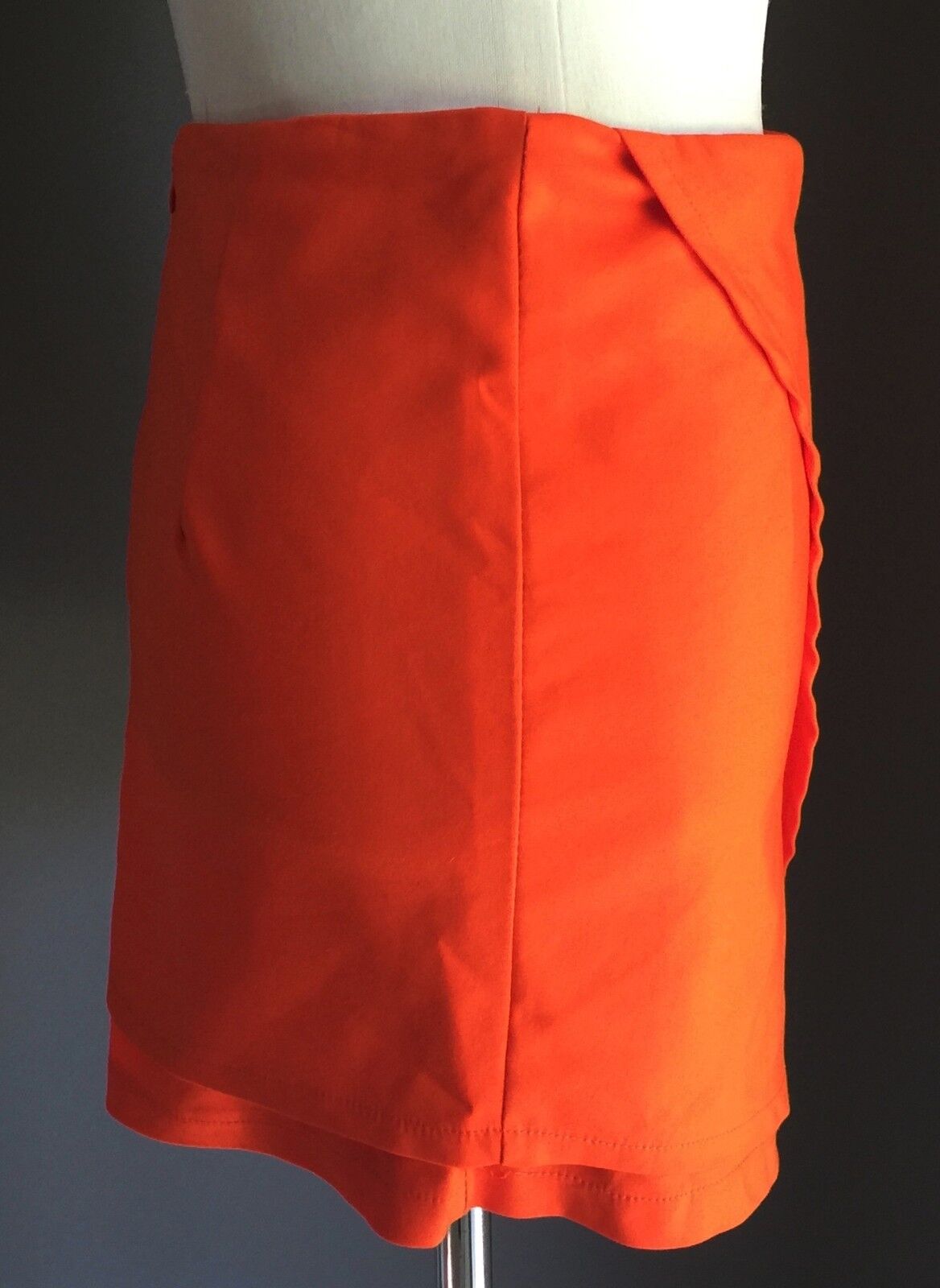 PAPER HEART Mini Skirt Orange Sarong Look Thick Stretch Flap Size 8 10 Sexy NEW
