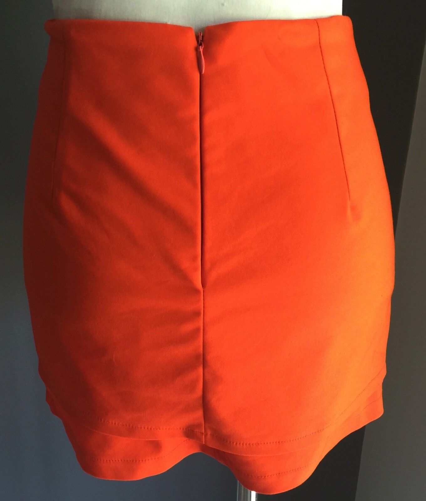 PAPER HEART Mini Skirt Orange Sarong Look Thick Stretch Flap Size 8 10 Sexy NEW