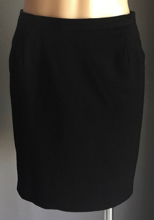 SIMONA Skirt Black Wool Straight Mini Skirt Size 10 - Gorgeous Vintage  Gem
