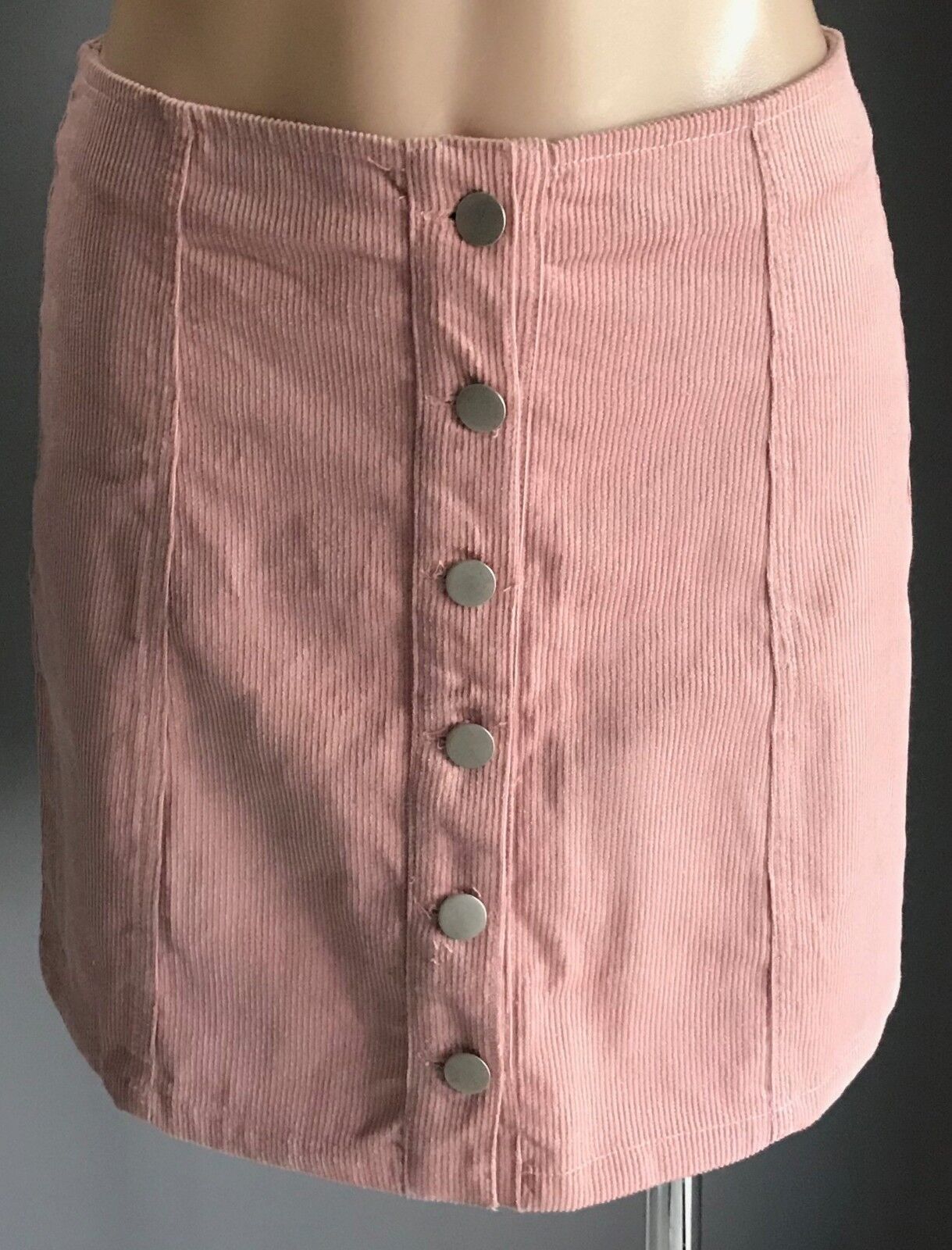 PARE BASIC "Shelby" Skirt Pastel Pink Corduroy A-Line Mini Ladies Size 8 10 NEW