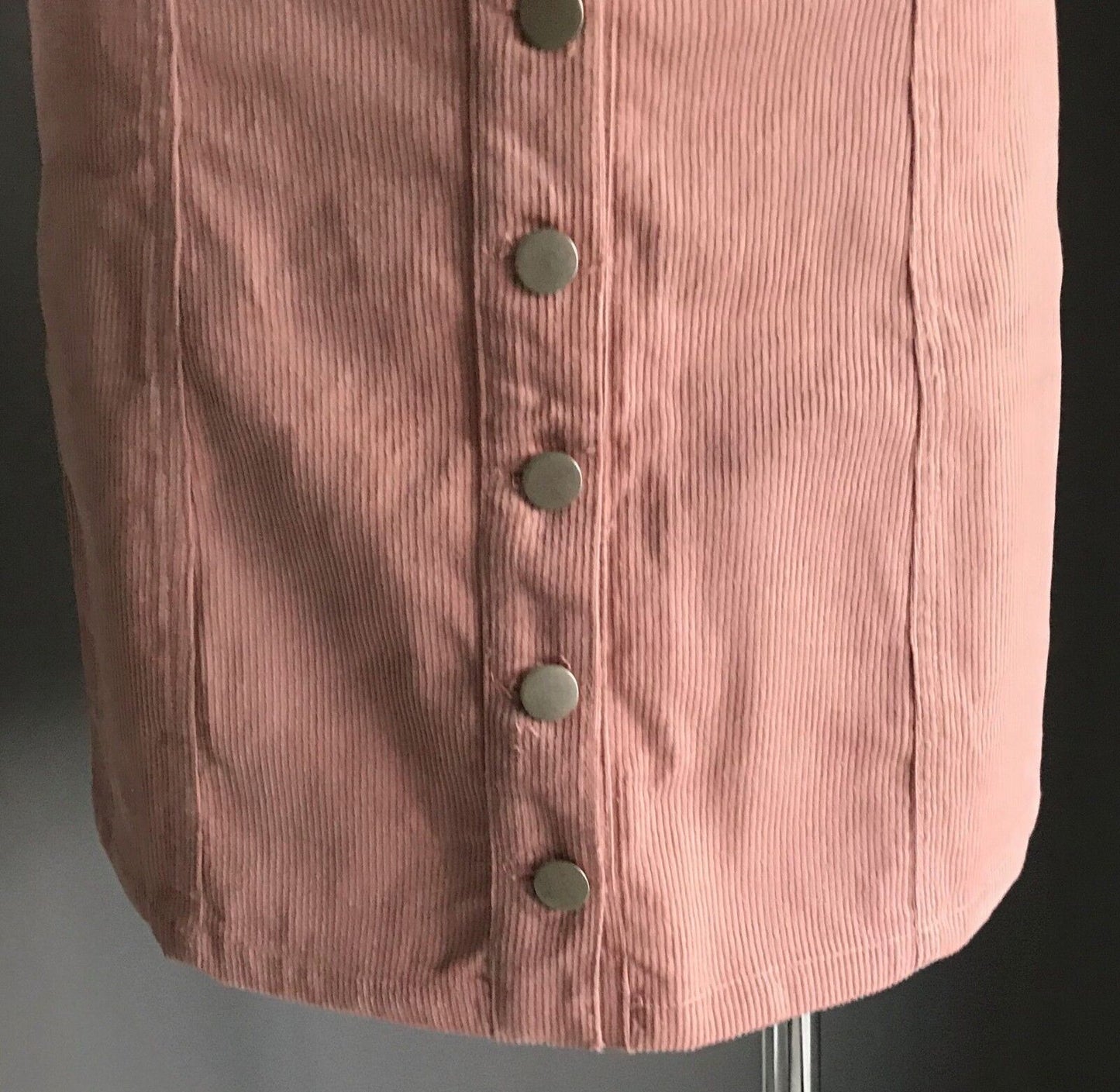 PARE BASIC "Shelby" Skirt Pastel Pink Corduroy A-Line Mini Ladies Size 8 10 NEW