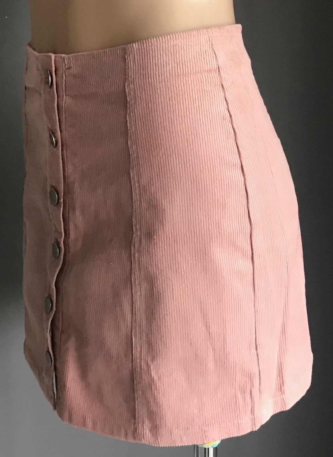 PARE BASIC "Shelby" Skirt Pastel Pink Corduroy A-Line Mini Ladies Size 8 10 NEW