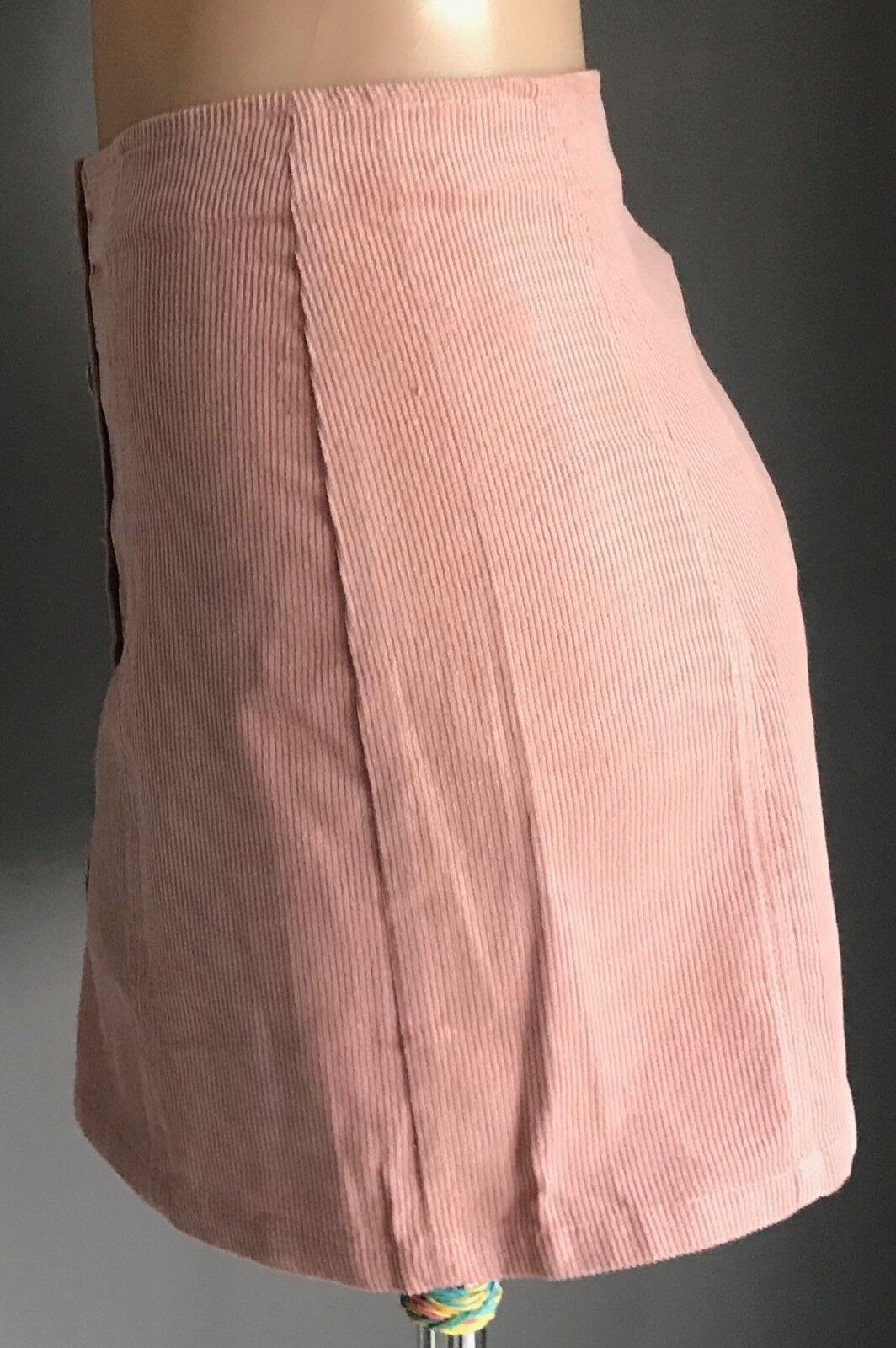 PARE BASIC "Shelby" Skirt Pastel Pink Corduroy A-Line Mini Ladies Size 8 10 NEW