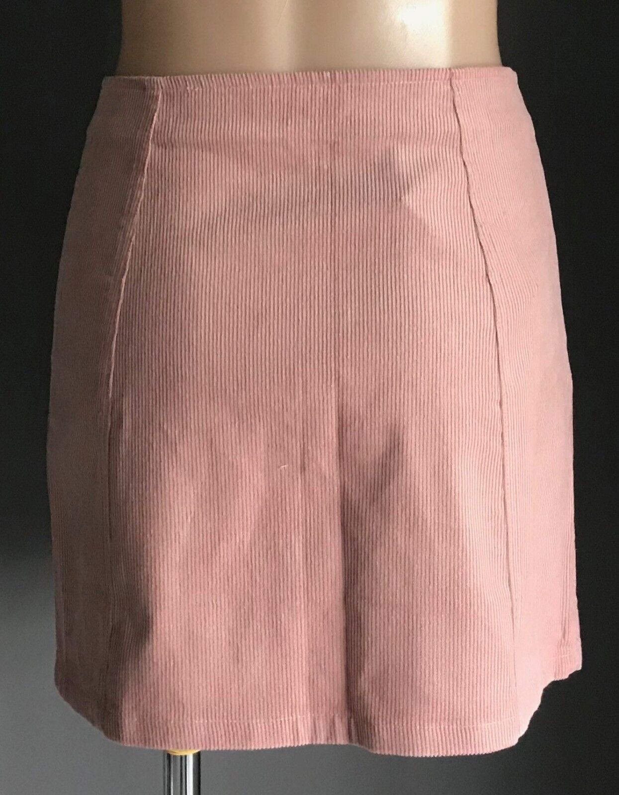 PARE BASIC "Shelby" Skirt Pastel Pink Corduroy A-Line Mini Ladies Size 8 10 NEW