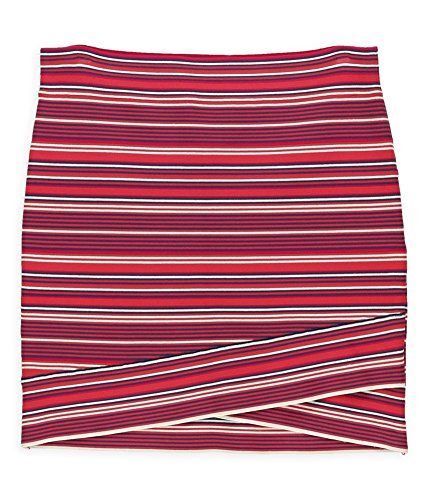 BCBGMAXAZRIA "Ivy" Mini Skirt Stripe Bandage Designer Pull On Size S 10 NEW