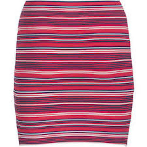 BCBGMAXAZRIA "Ivy" Mini Skirt Stripe Bandage Designer Pull On Size S 10 NEW