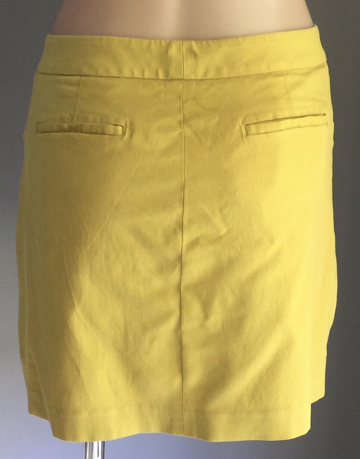 SABA Mini Skirt Mustard Yellow Straight Linen Look Size 10 Gorgeous Luxe NEW