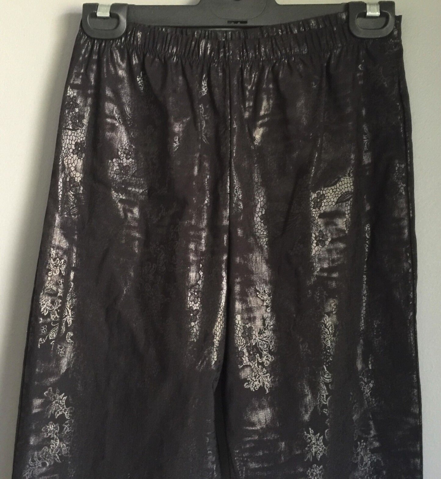ANDIAMO Jeggings Lacquer Slim Pull On Wet Look Black Pants Ladies Size 8 NEW