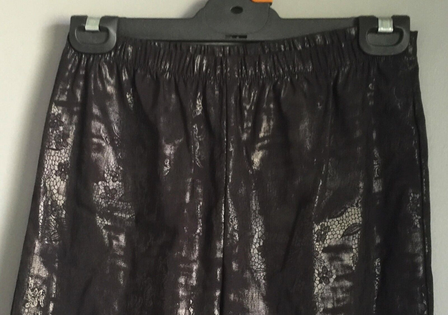 ANDIAMO Jeggings Lacquer Slim Pull On Wet Look Black Pants Ladies Size 8 NEW