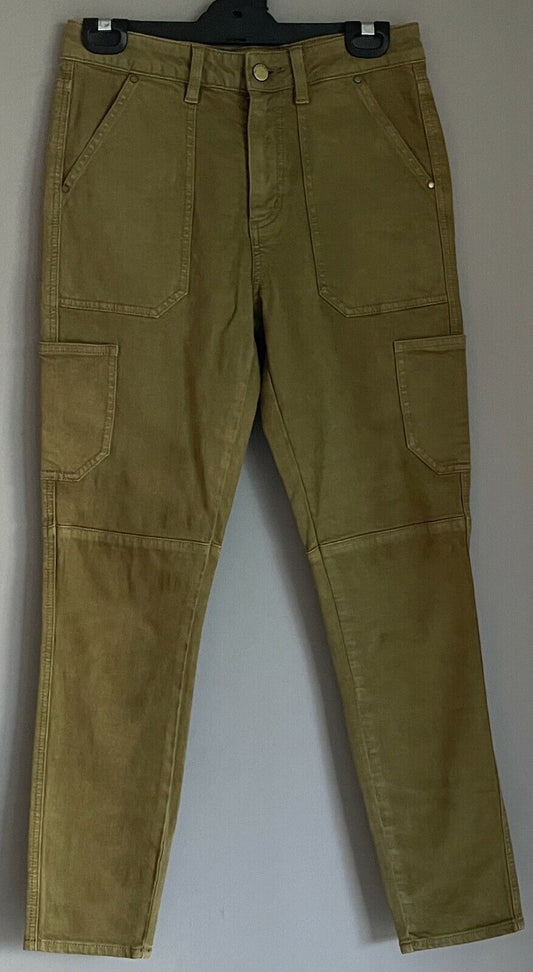 WITCHERY Cargo Pants Khaki Stretch Skinny Leg Trousers Ladies Size 8
