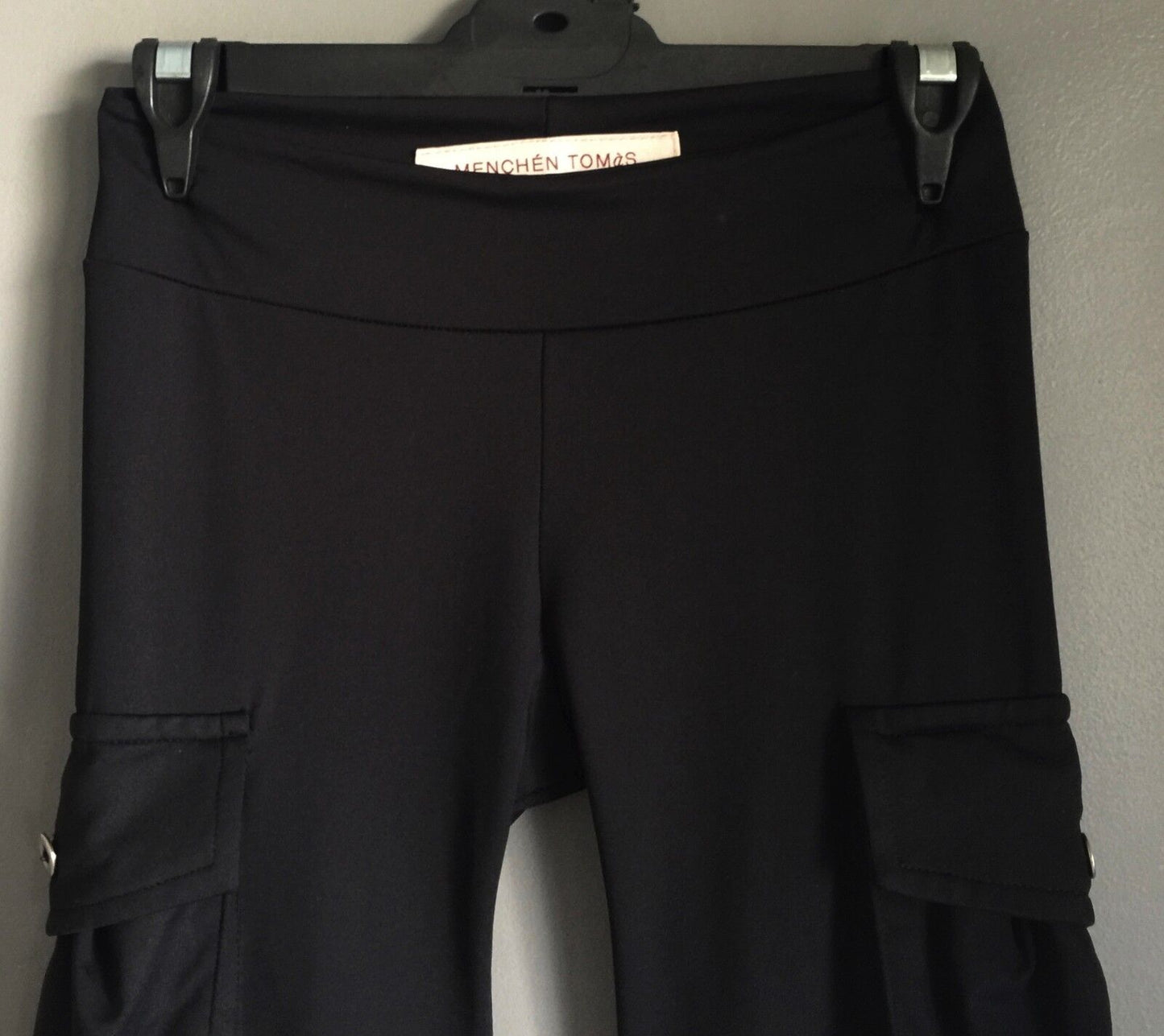 MENCHEN TOMAS Jeggings Black Thick Stretch w Cargo Pockets Pants Size 6 - 8
