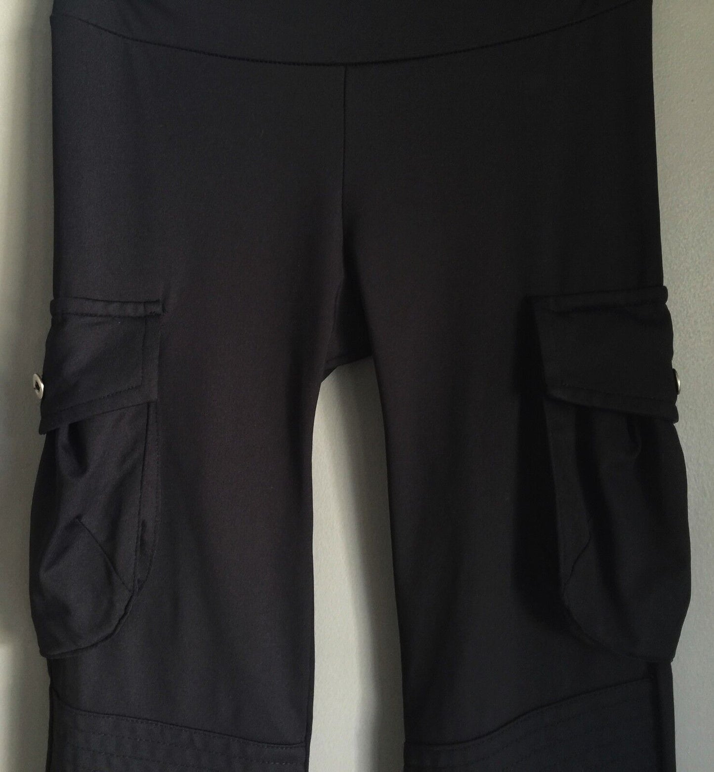 MENCHEN TOMAS Jeggings Black Thick Stretch w Cargo Pockets Pants Size 6 - 8