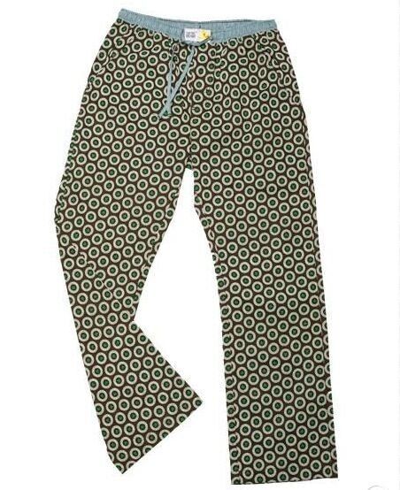 GOODBYE MALARIA Shwe Shwe Lounge Pants Burgundy Green Print Drawstring Size XS 8