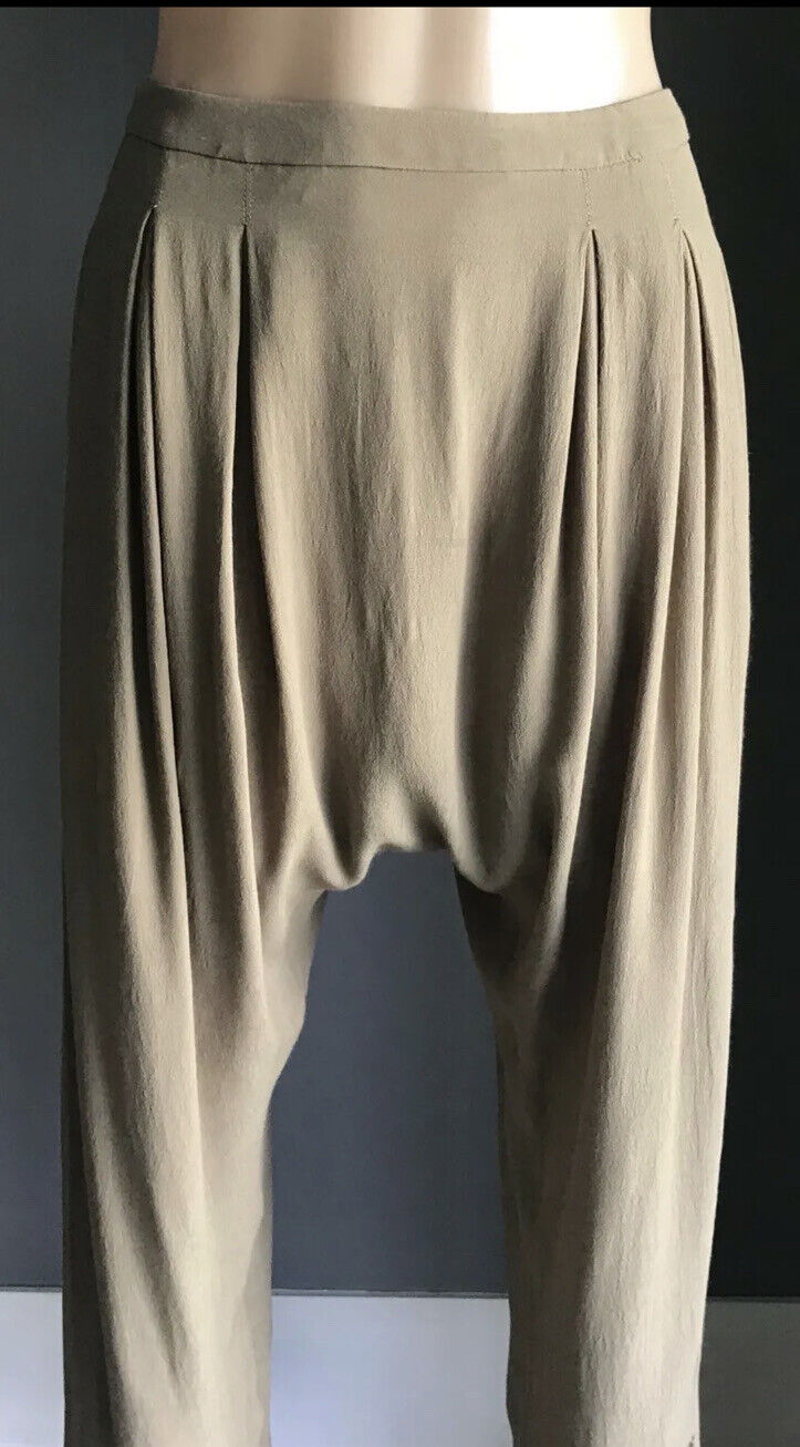 BARDOT Pants Light Khaki Drop Crotch 7/8 Length Trousers Ladies Size 10