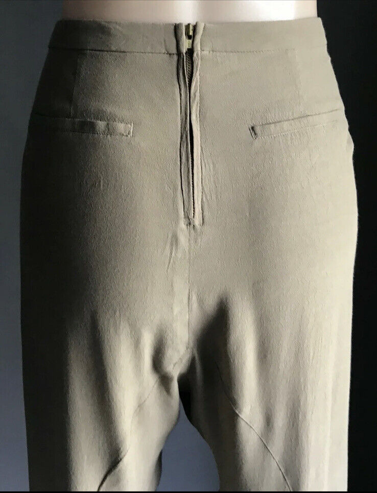 BARDOT Pants Light Khaki Drop Crotch 7/8 Length Trousers Ladies Size 10