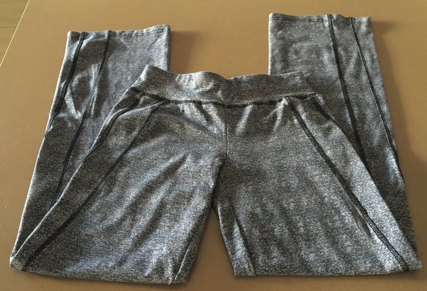 ELITE Leggings Grey & Black Stretch Straight Leg Activewear Pants Gym Size 8