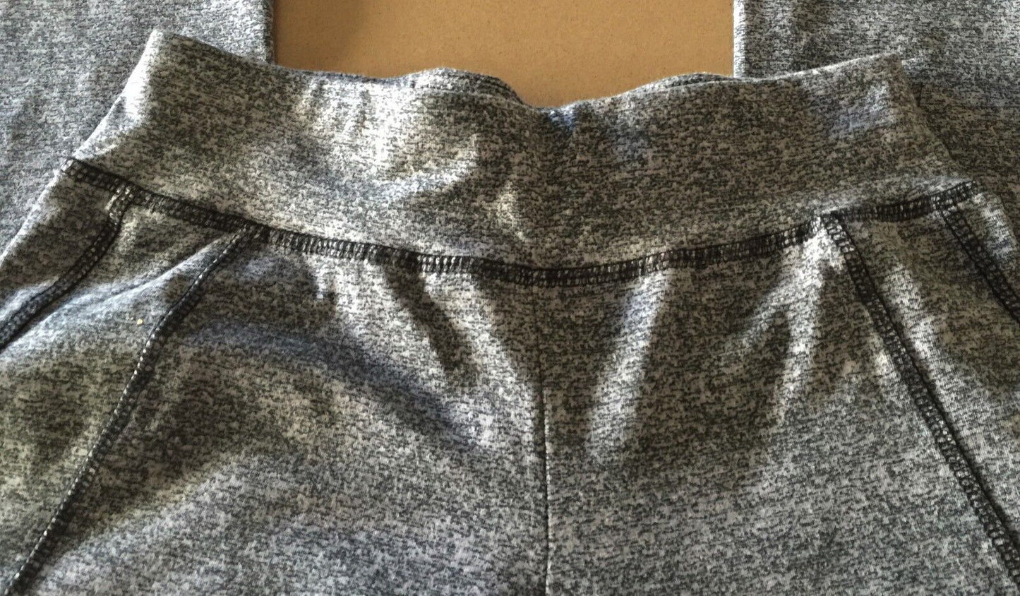 ELITE Leggings Grey & Black Stretch Straight Leg Activewear Pants Gym Size 8
