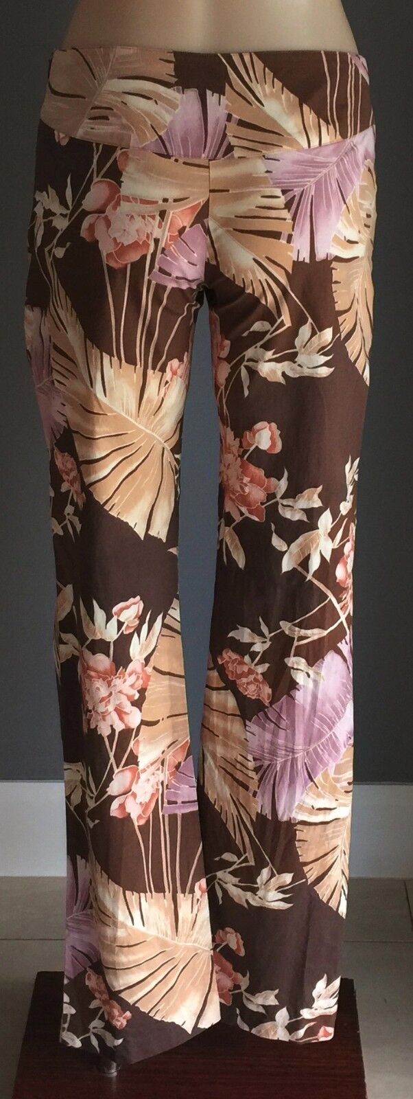 MORRISSEY PRINTSTAR Straight Leg Pants Brown Orange & Purple Floral Size 6 & 8