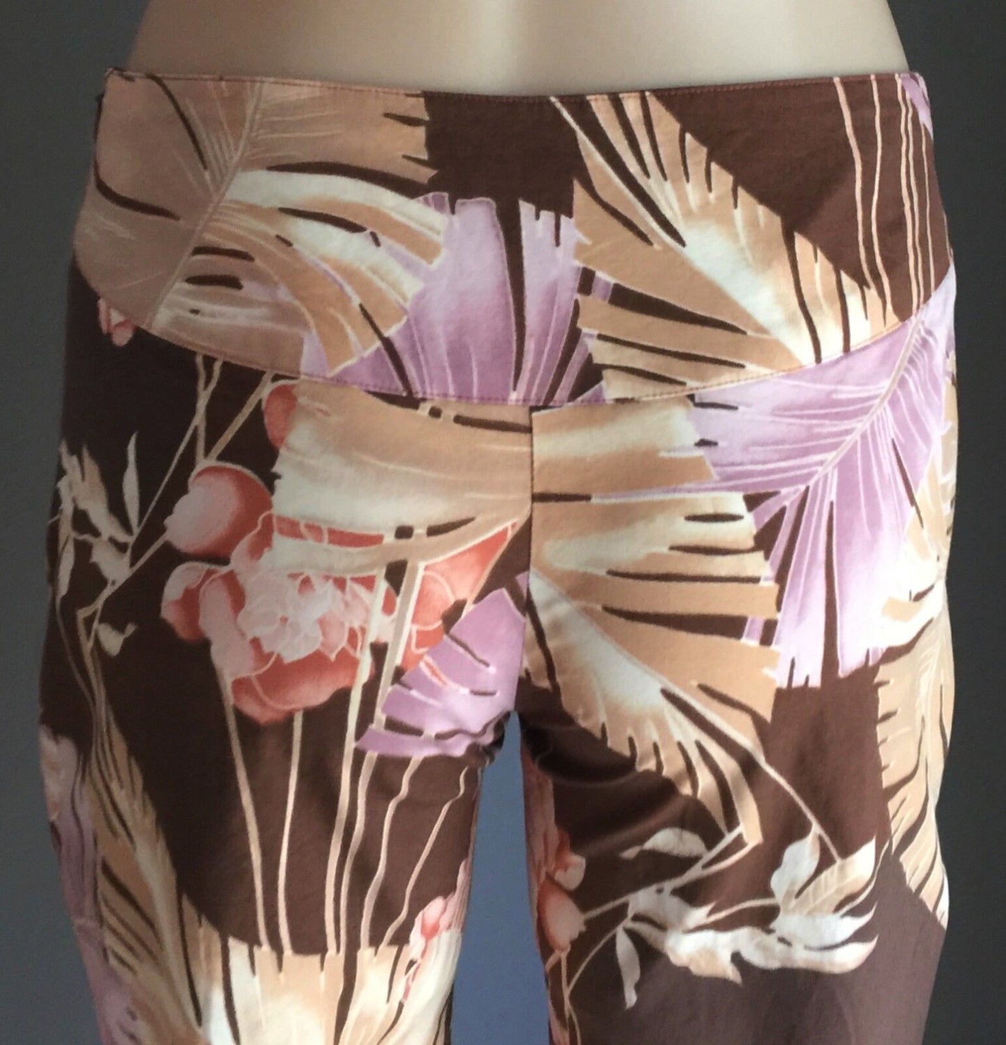 MORRISSEY PRINTSTAR Straight Leg Pants Brown Orange & Purple Floral Size 6 & 8