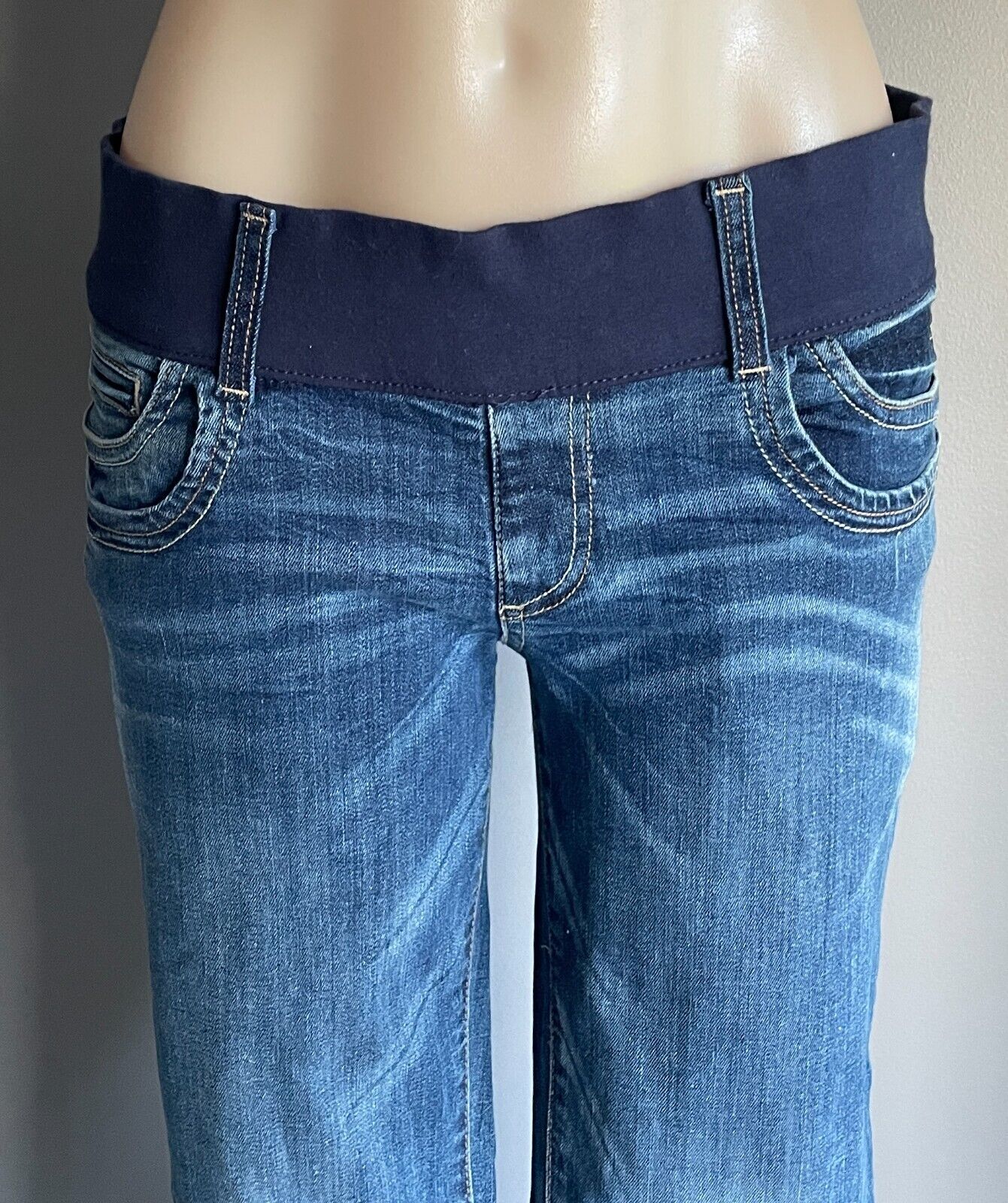 DOROTHY PERKINS Maternity Denim Cropped Length Elastic Waist Jeans Size 8 10