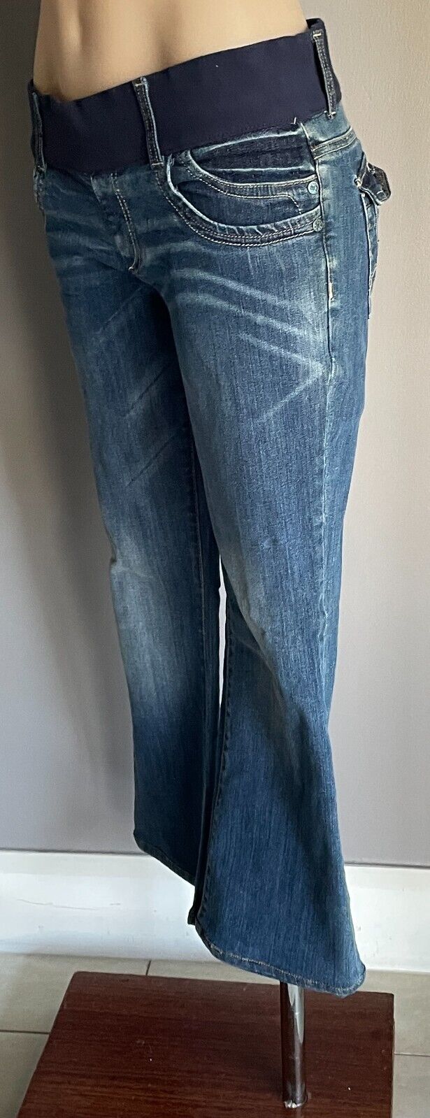 DOROTHY PERKINS Maternity Denim Cropped Length Elastic Waist Jeans Size 8 10