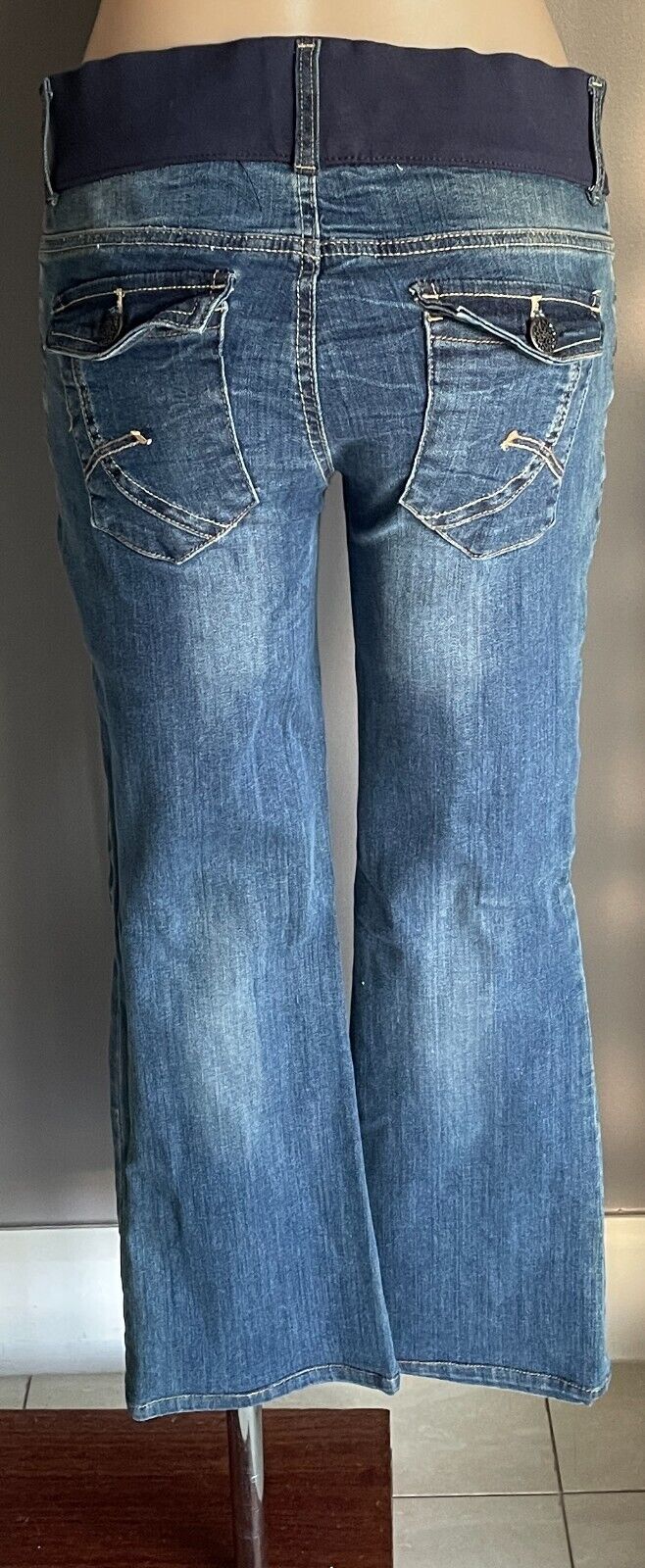 DOROTHY PERKINS Maternity Denim Cropped Length Elastic Waist Jeans Size 8 10