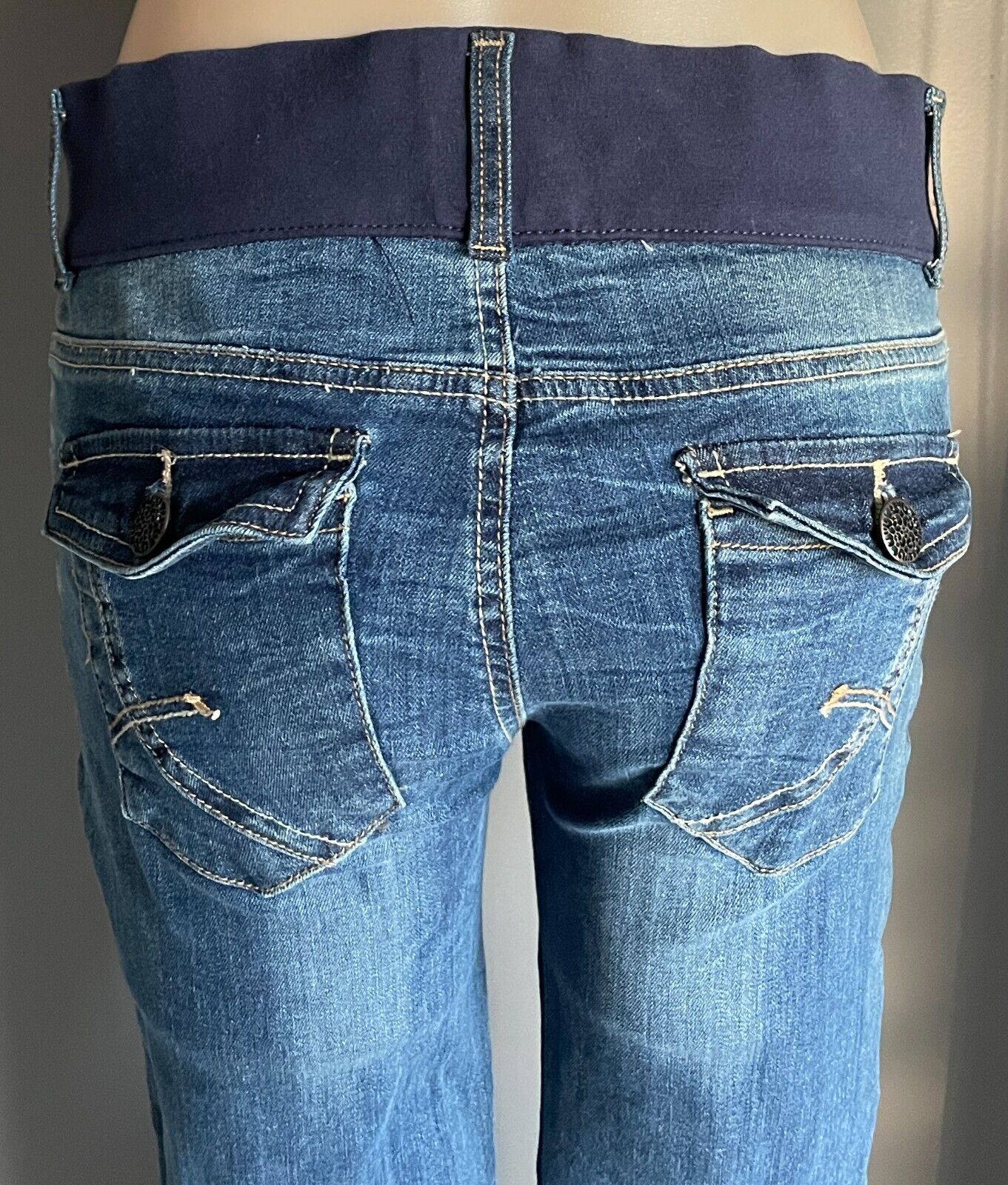 DOROTHY PERKINS Maternity Denim Cropped Length Elastic Waist Jeans Size 8 10