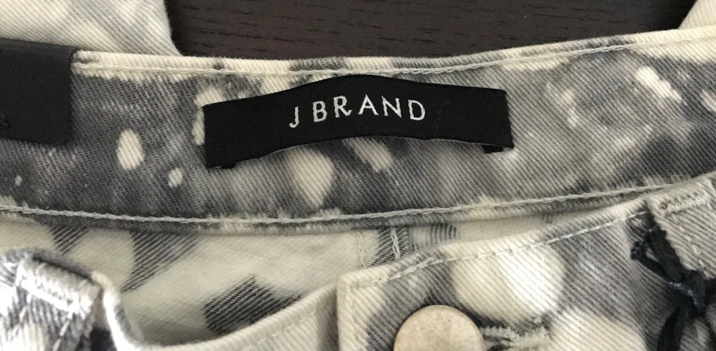 J BRAND "Aubry" Crop Jeans Grey White Sonic Wash Mid Rise Straight Size 25 8 NEW