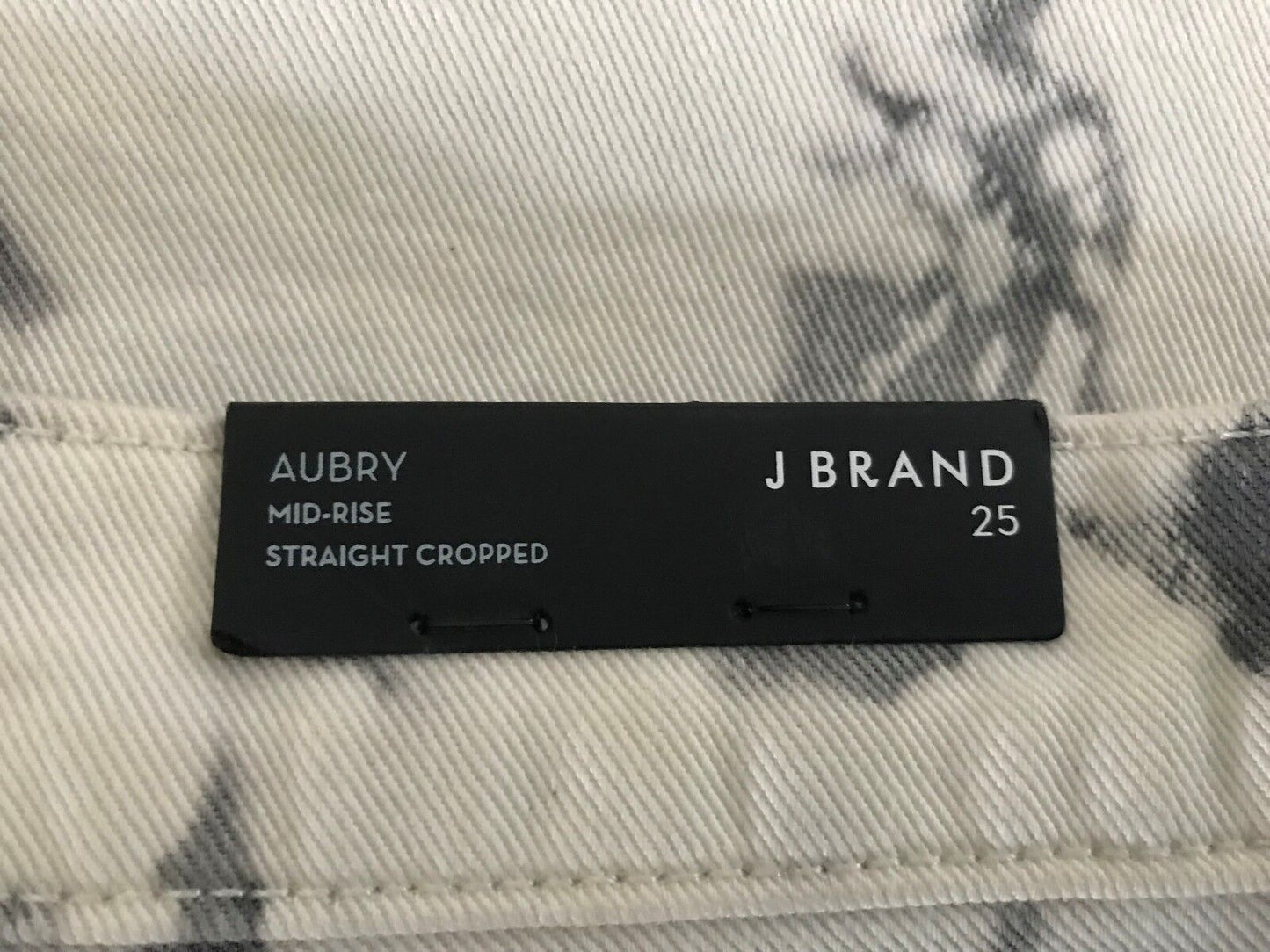 J BRAND "Aubry" Crop Jeans Grey White Sonic Wash Mid Rise Straight Size 25 8 NEW