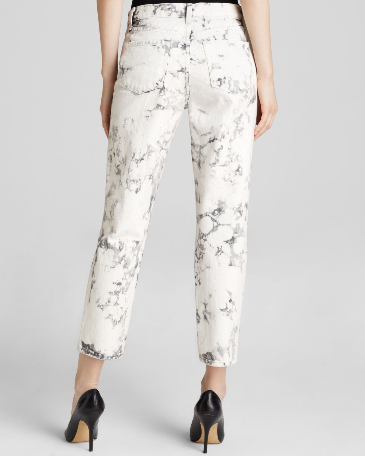 J BRAND "Aubry" Crop Jeans Grey White Sonic Wash Mid Rise Straight Size 25 8 NEW