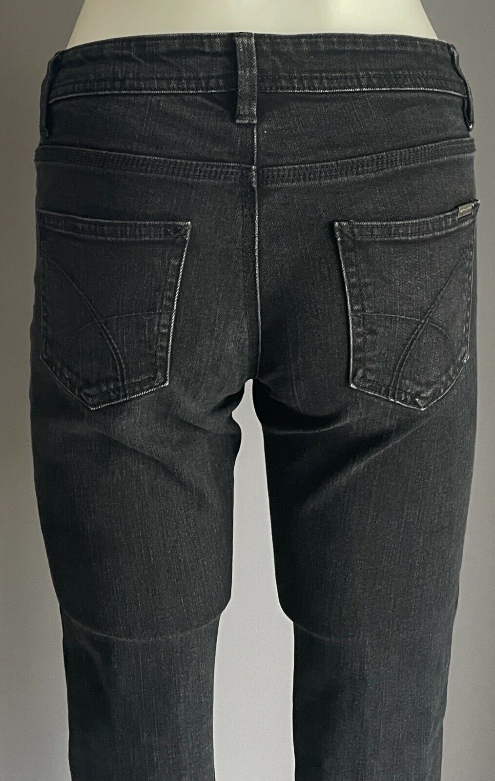 WITCHERY Denim Jeans Black Distressed with Rips Skinny Leg Ladies Size 8